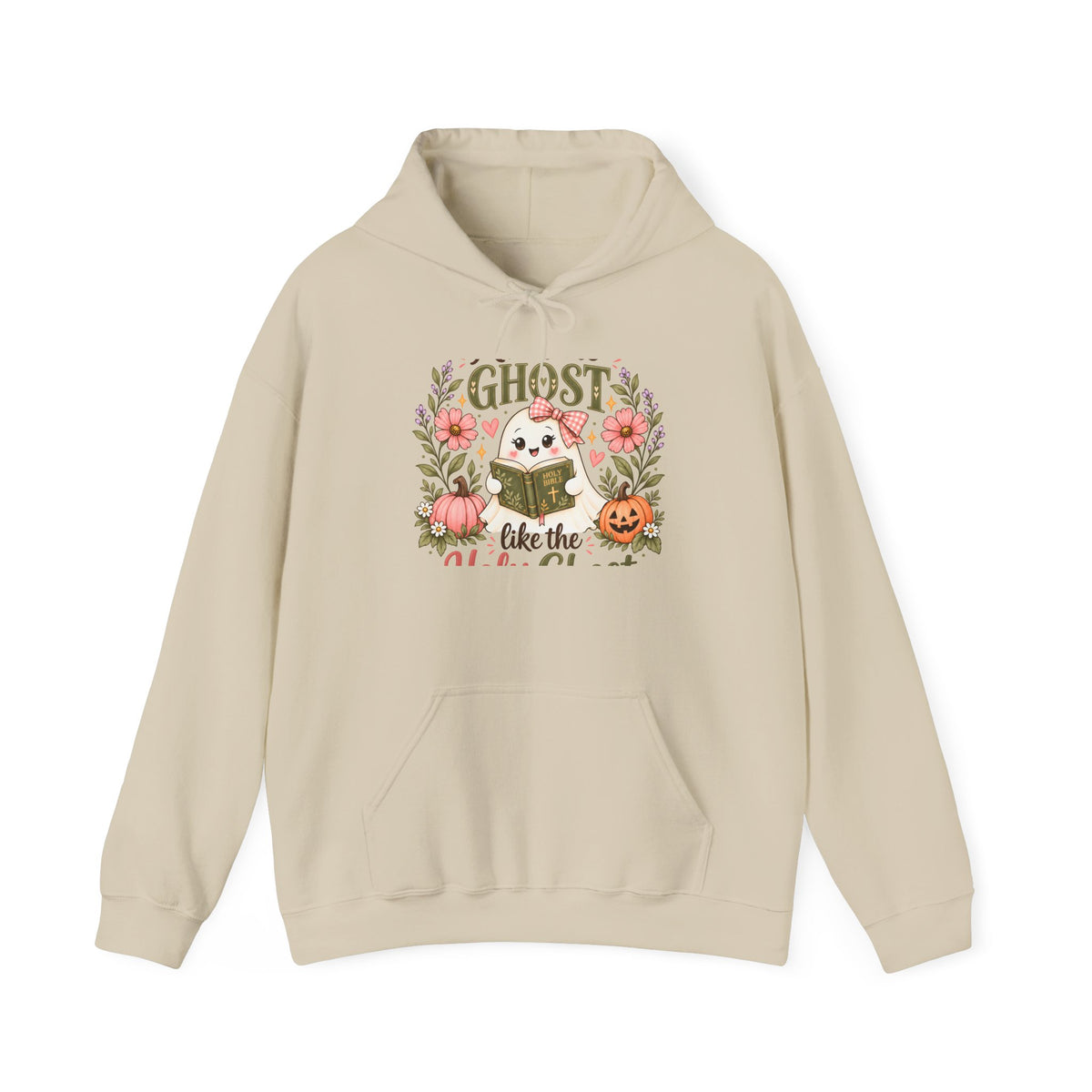 Ghost Like the Cool Kids Hoodie — Cute Pumpkin & Floral Halloween Sweatshirt