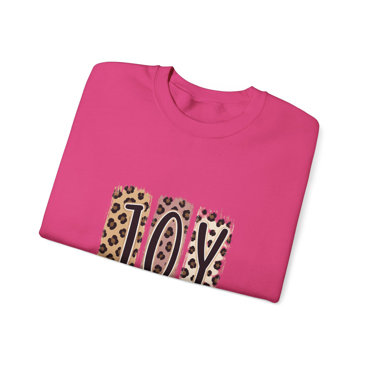 Joy Leopard Print Sweatshirt — John 1:14 Scripture Holiday Crewneck