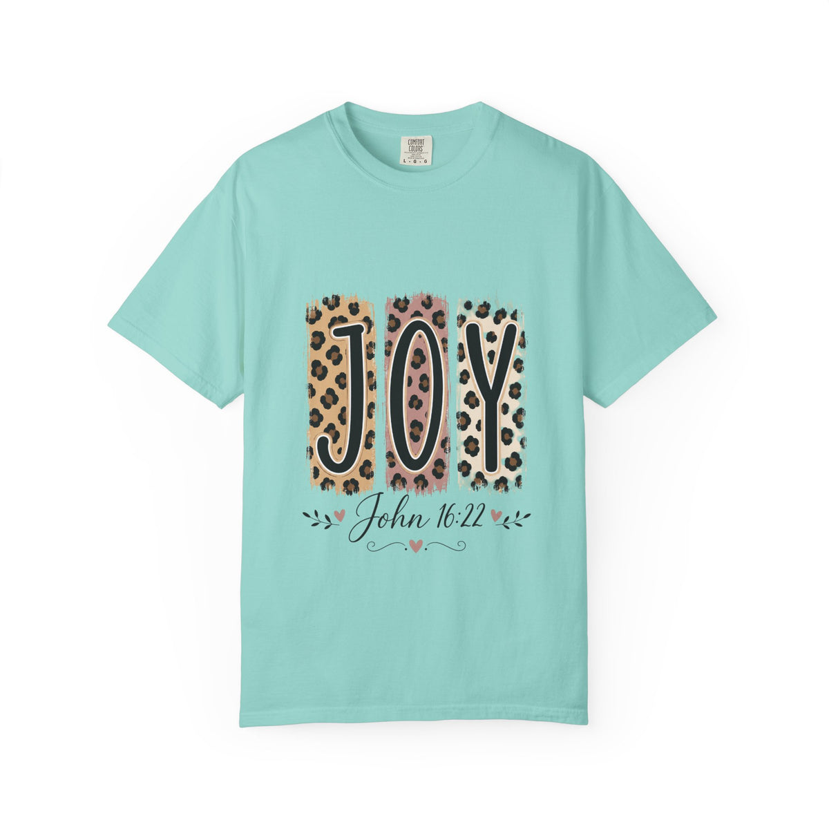 JOY Leopard Print T‑Shirt — John 16:22 Christian Faith Tee