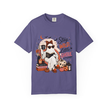 Stay Wild Little Ghoul T-Shirt — Cute Halloween Ghost Reading Design