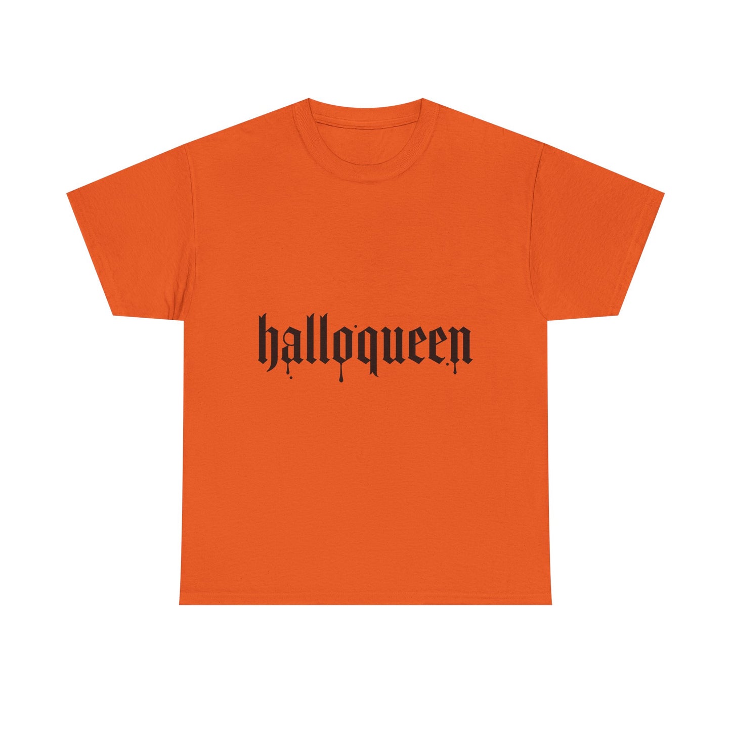 Halloqueen Tee — Halloween Graphic Orange Shirt