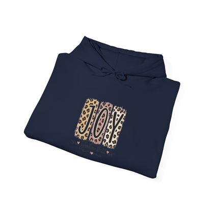Joy Leopard Hoodie — Joy in the Season Graphic Pullover