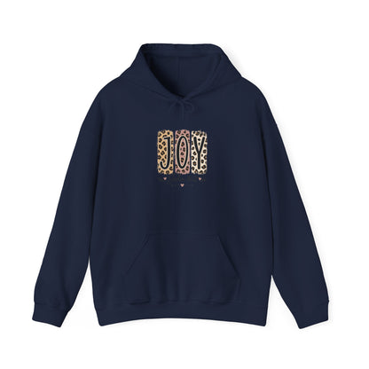 Joy Leopard Hoodie — Joy in the Season Graphic Pullover