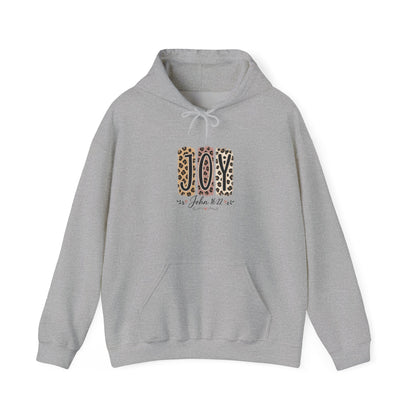 Joy Leopard Hoodie — Joy in the Season Graphic Pullover