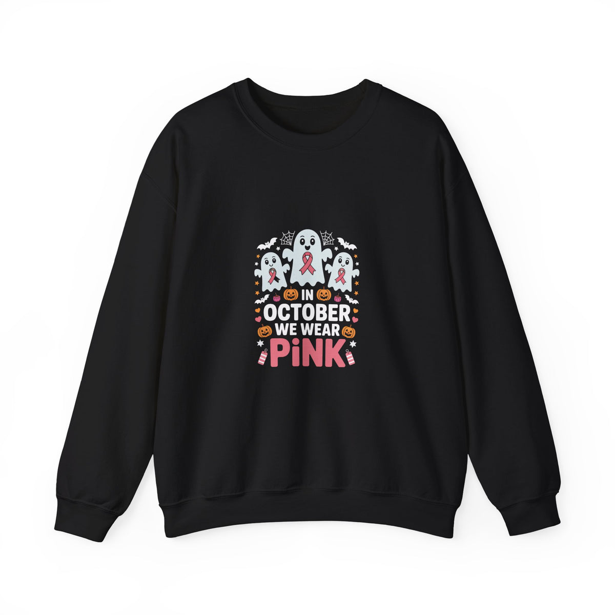 Breast Cancer Awareness Crewneck Sweatshirt — 'Think Pink' Ribbon Design