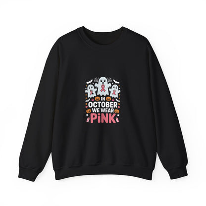 Breast Cancer Awareness Crewneck Sweatshirt — 'Think Pink' Ribbon Design