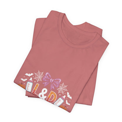 Halloween L D Nurse Tee — Cute Candy & Pumpkin Medical Shirt
