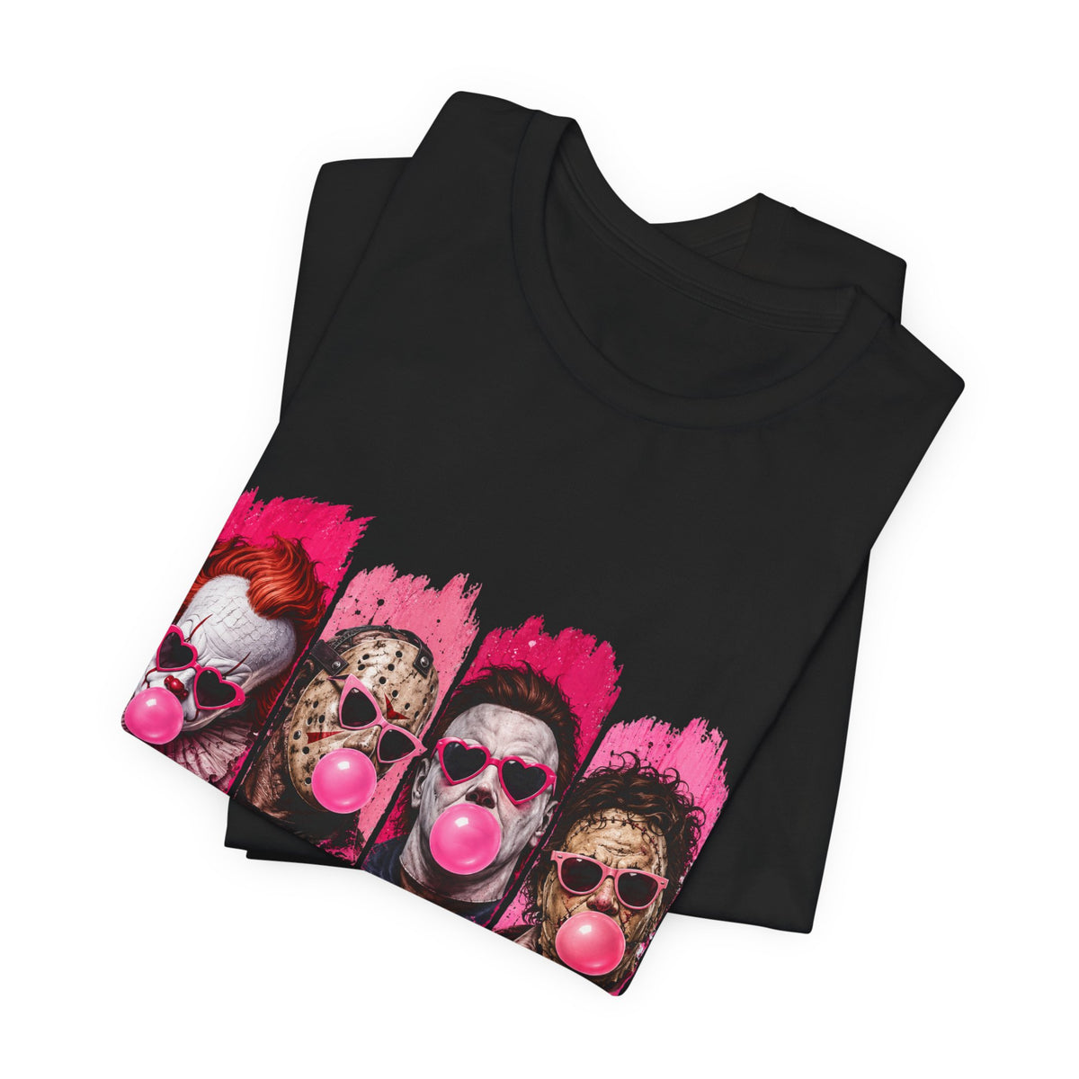 Clown Crew Bubblegum Graphic Tee — Retro Horror Pop Art T-Shirt