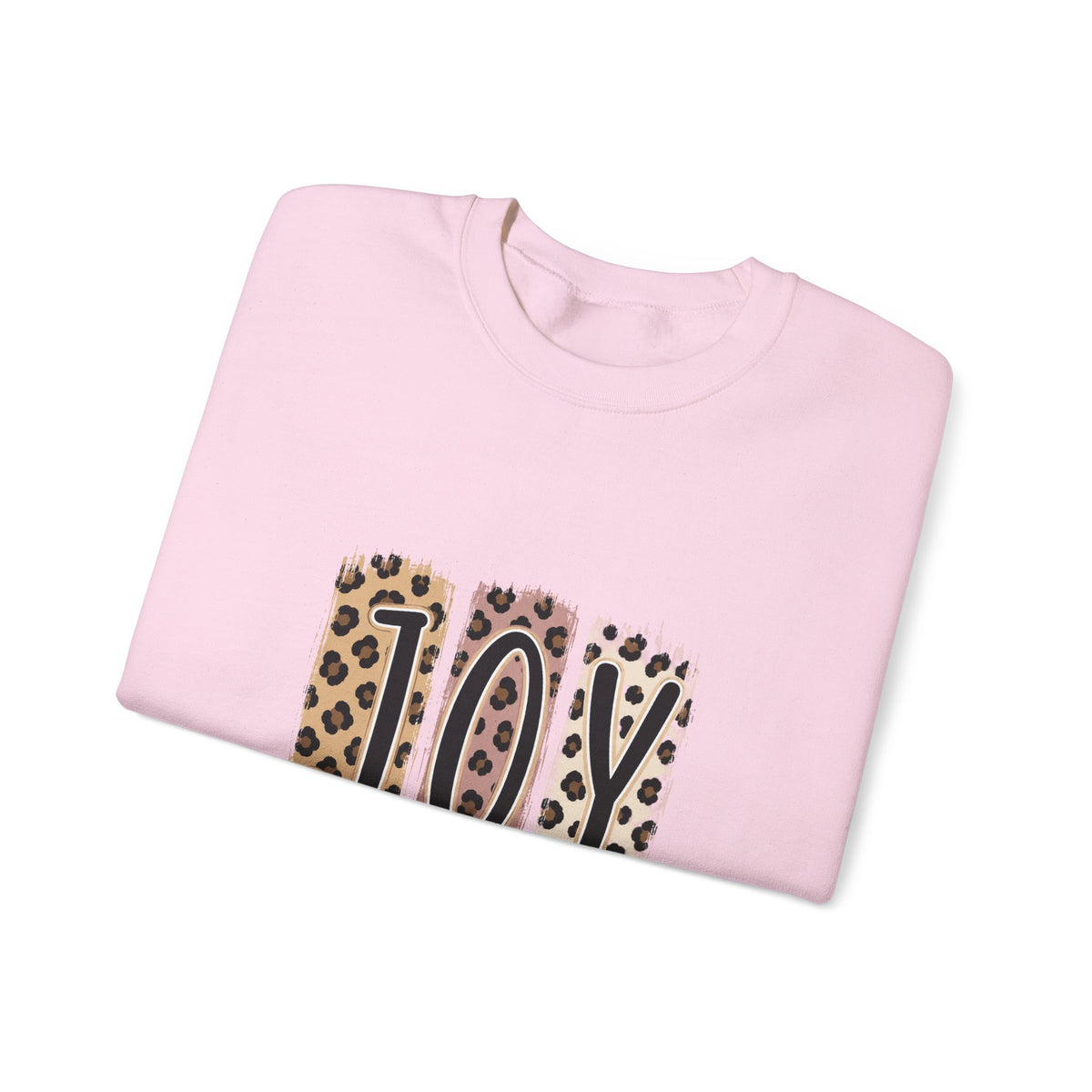 Joy Leopard Print Sweatshirt — John 1:14 Scripture Holiday Crewneck
