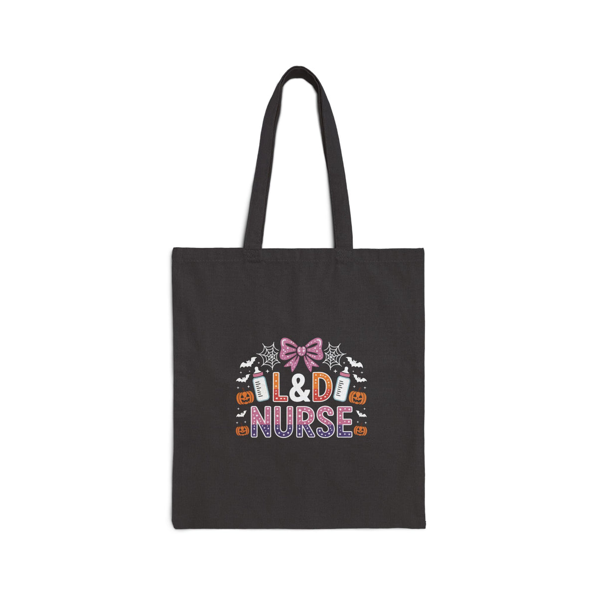 Nurse Tote Bag — "Old Nurse" Cute Halloween Candy Pumpkin Design Cotton Canvas Tote