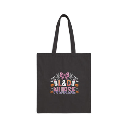Nurse Tote Bag — "Old Nurse" Cute Halloween Candy Pumpkin Design Cotton Canvas Tote