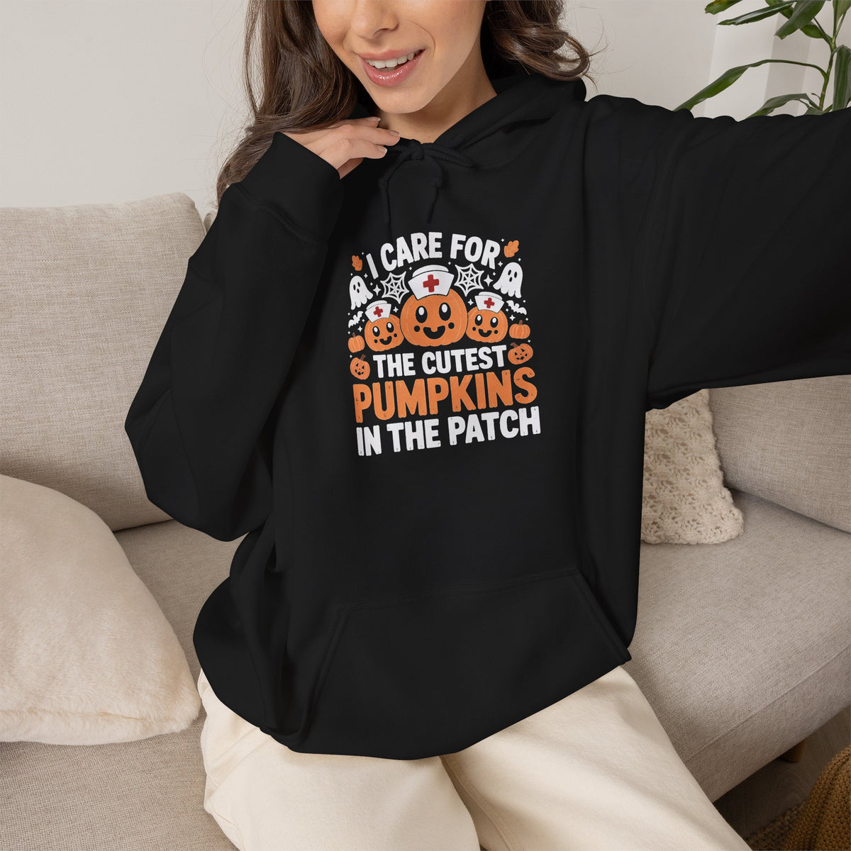 Pumpkins Cute Jack-O'-Lantern Graphic Hoodie