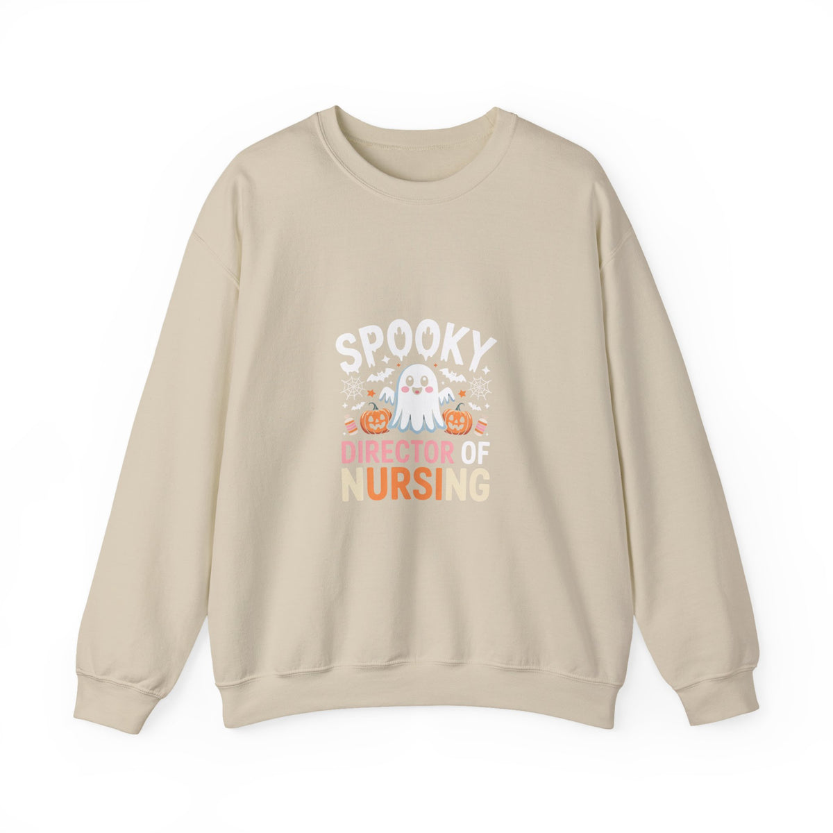 Nursing Director Crewneck Sweatshirt — Cute Halloween Pumpkin Nurse Design
