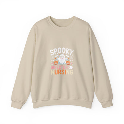 Nursing Director Crewneck Sweatshirt — Cute Halloween Pumpkin Nurse Design