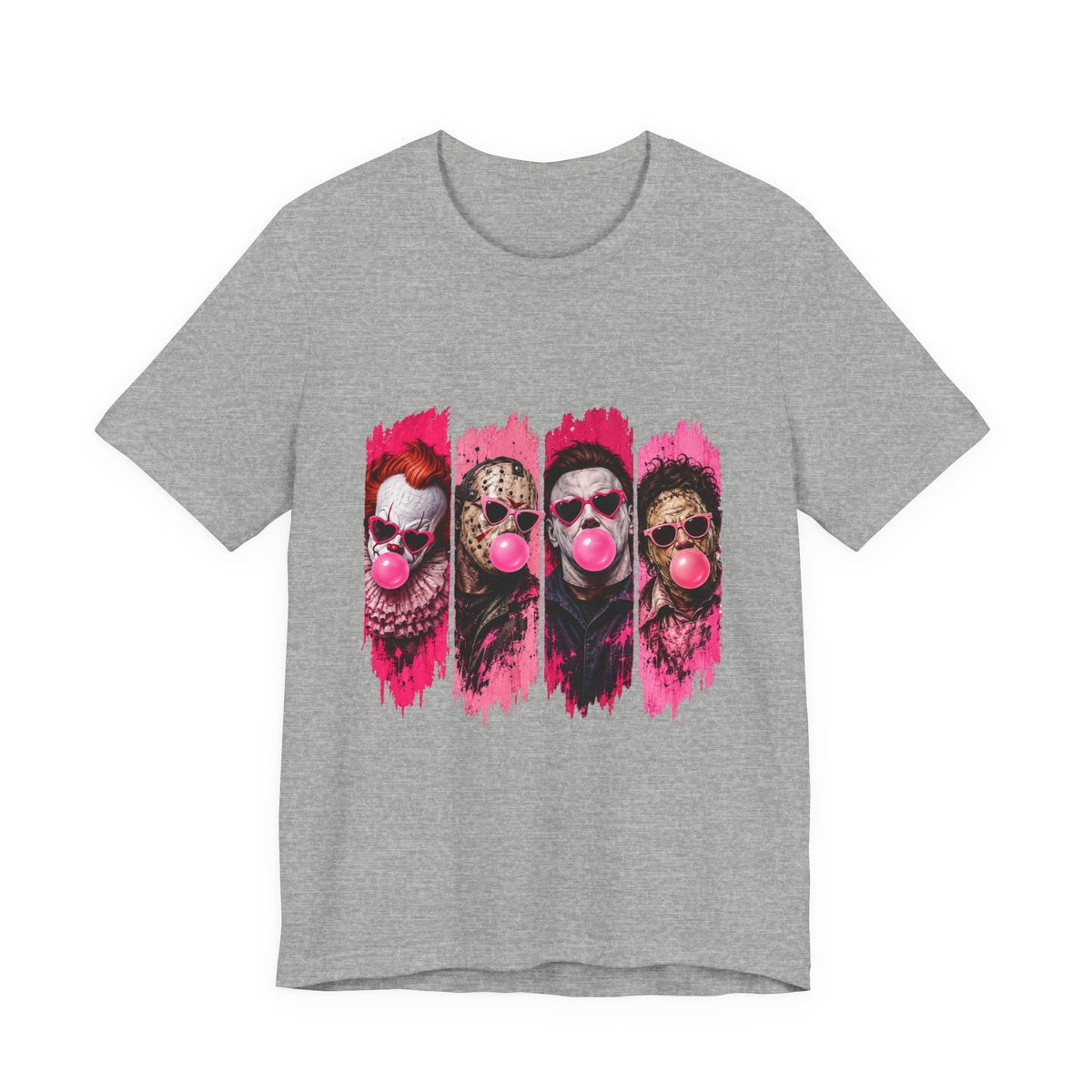 Clown Crew Bubblegum Graphic Tee — Retro Horror Pop Art T-Shirt