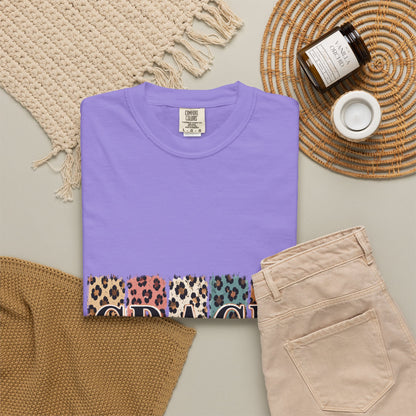 Grace Leopard Block T-Shirt — 2 Cor. 12:9 Christian Graphic Tee
