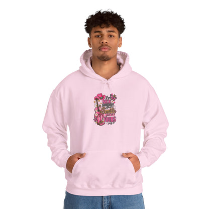 Dolly Vibes Hoodie — Pink Western Guitar Floral