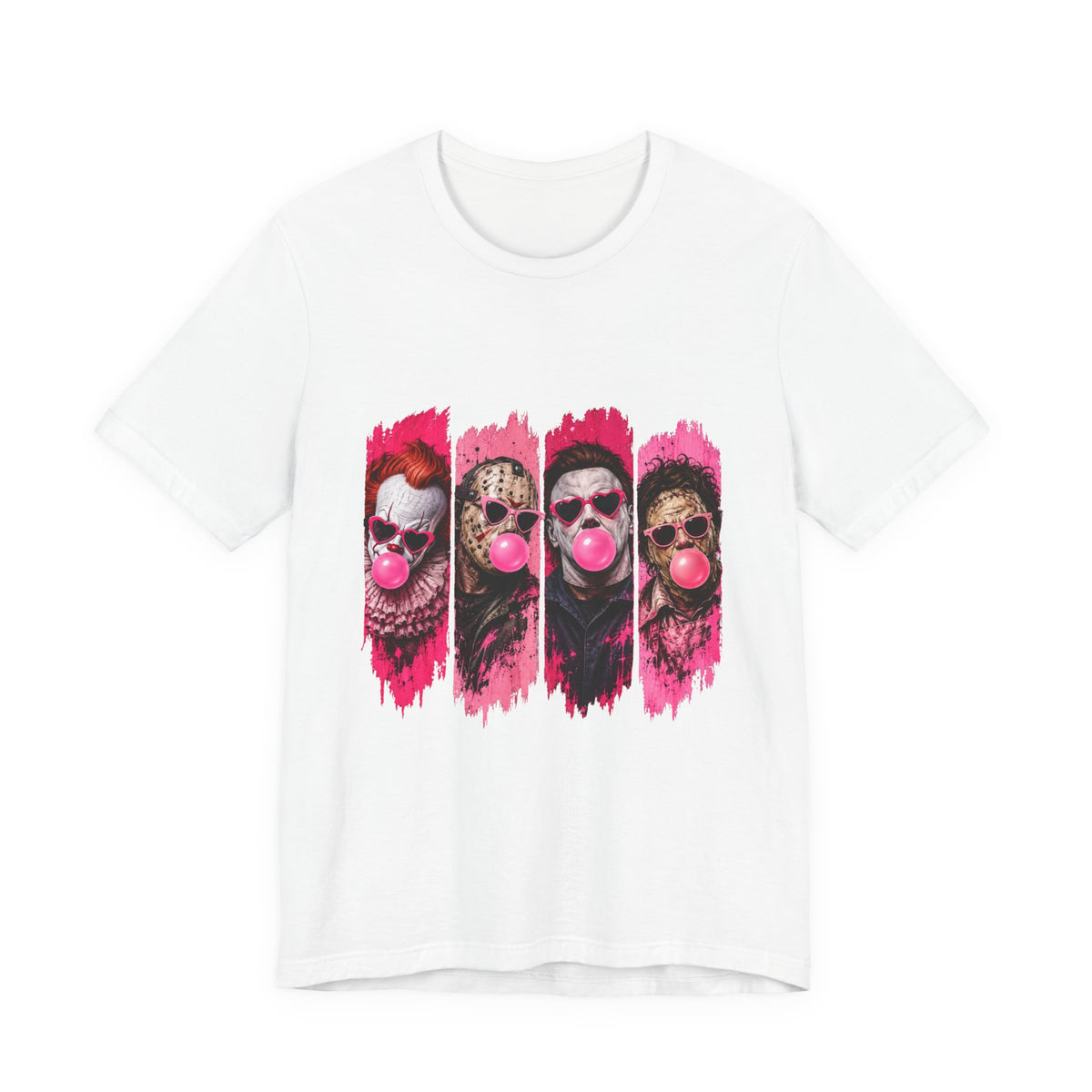 Clown Crew Bubblegum Graphic Tee — Retro Horror Pop Art T-Shirt