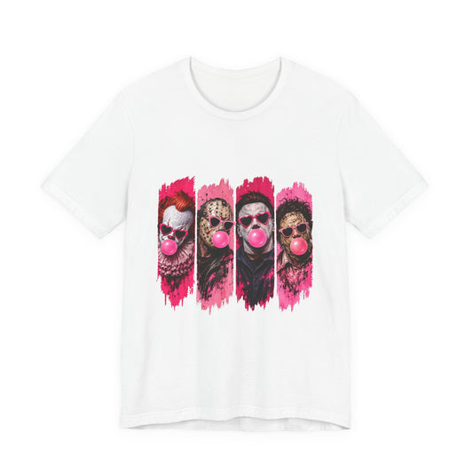 Clown Crew Bubblegum Graphic Tee — Retro Horror Pop Art T-Shirt
