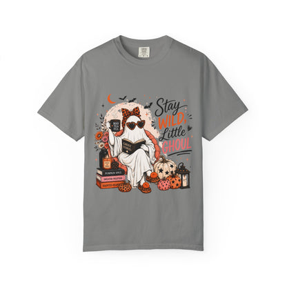 Stay Wild Little Ghoul T-Shirt — Cute Halloween Ghost Reading Design
