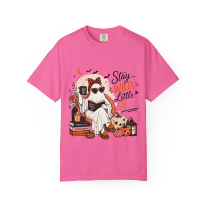 Stay Wild Little Ghoul T-Shirt — Cute Halloween Ghost Reading Design