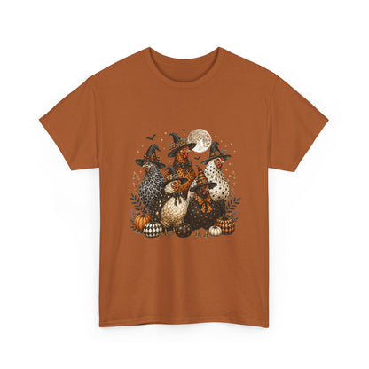 Halloween Chickens-Vintage Moon & Pumpkins