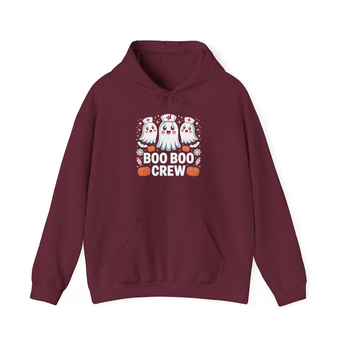 Halloween Ghost Hoodie with Pumpkins — Cute Spooky Fall Sweatshirt