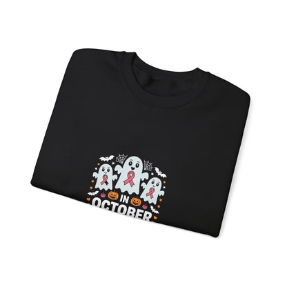 Breast Cancer Awareness Crewneck Sweatshirt — 'Think Pink' Ribbon Design