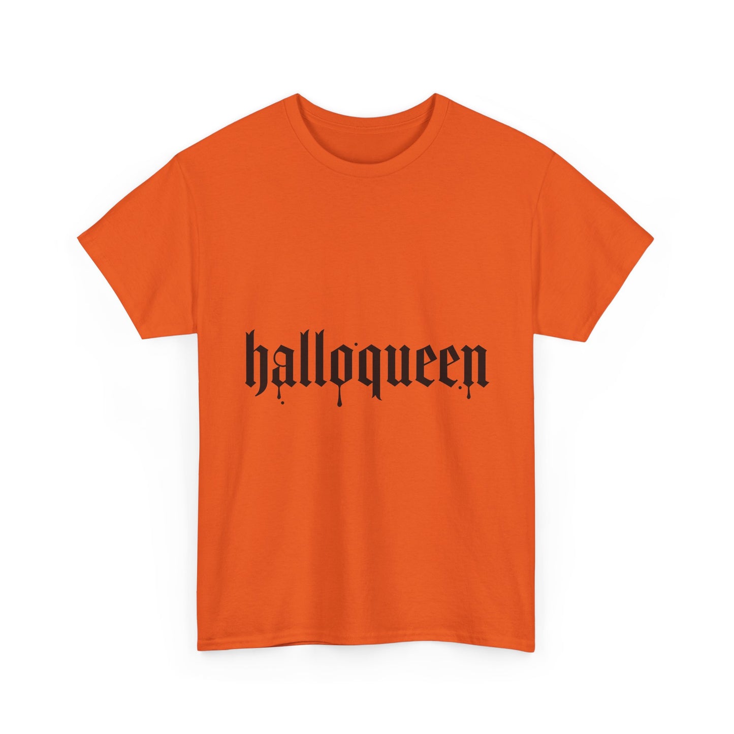 Halloqueen Tee — Halloween Graphic Orange Shirt