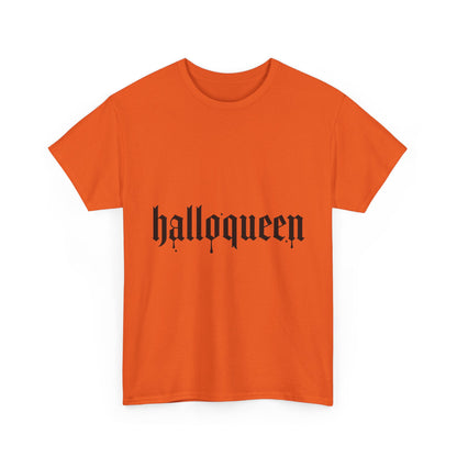 Halloqueen Tee — Halloween Graphic Orange Shirt
