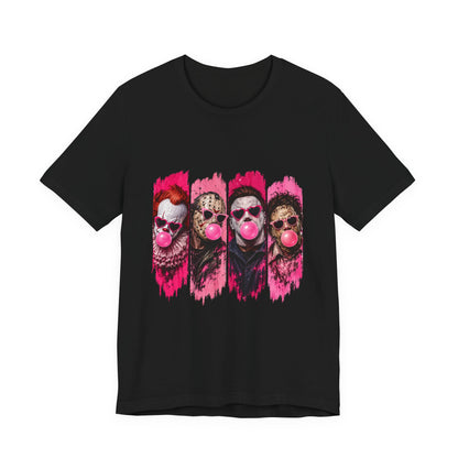 Clown Crew Bubblegum Graphic Tee — Retro Horror Pop Art T-Shirt