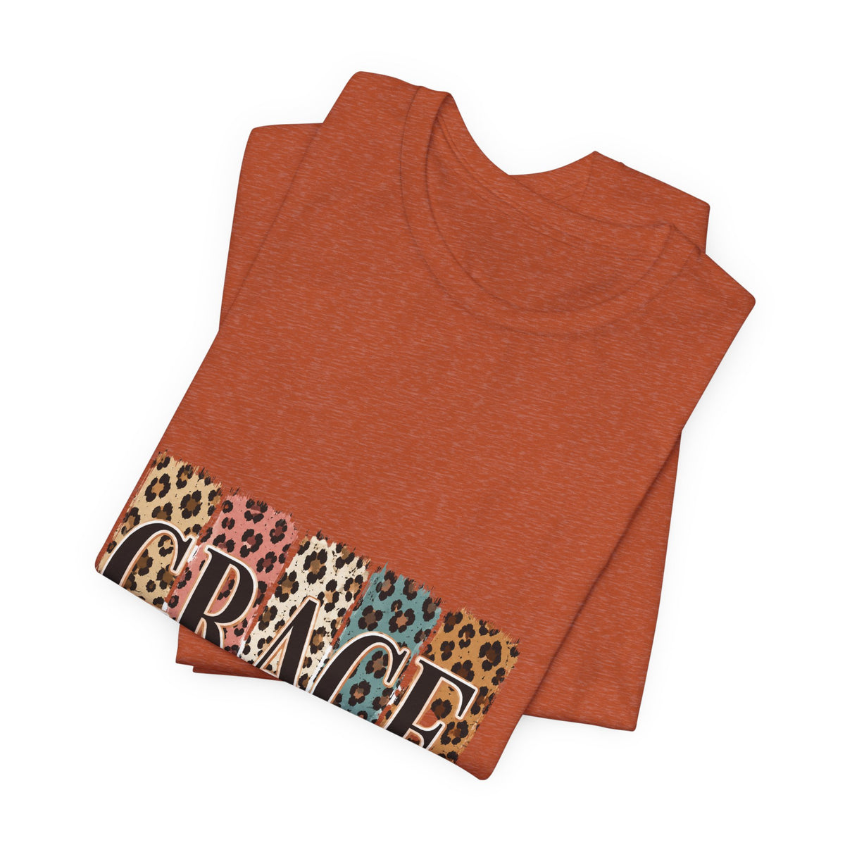 Grace Leopard Print Tee — Christian Scripture 2 Cor 12:9 T-Shirt
