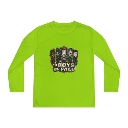 Youth Long Sleeve Tee — "The Boys of Fall" Horror Mask Graphic