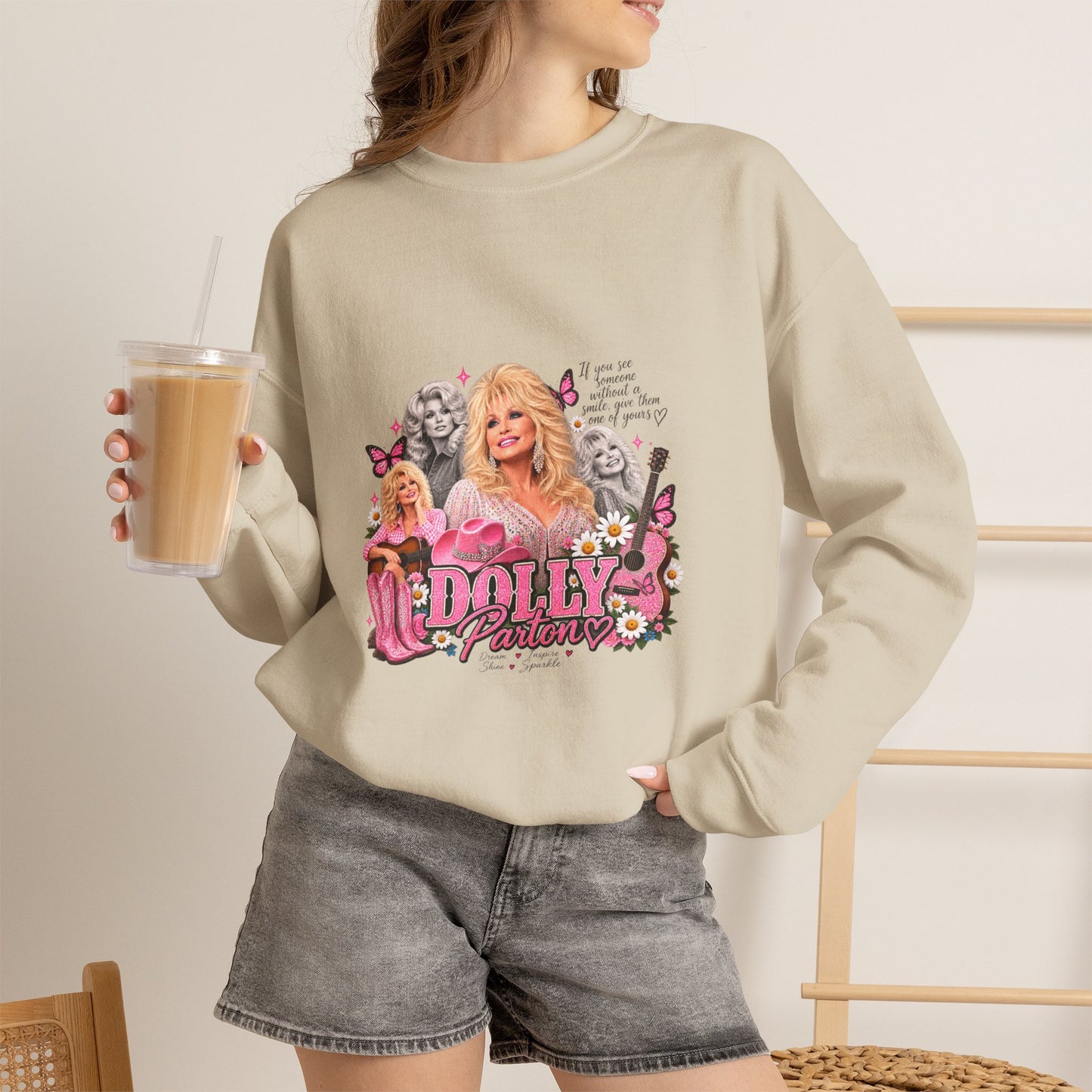Dolly Sweatshirt — Pink Retro Collage