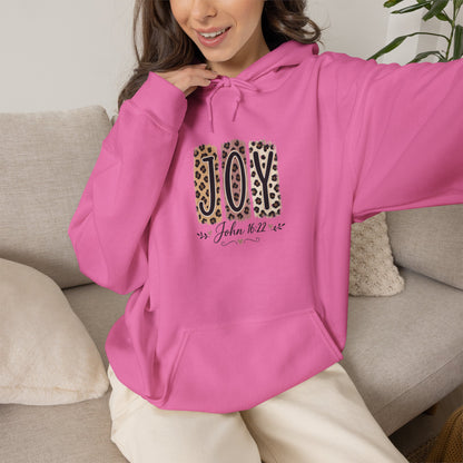 Joy Leopard Hoodie — Joy in the Season Graphic Pullover