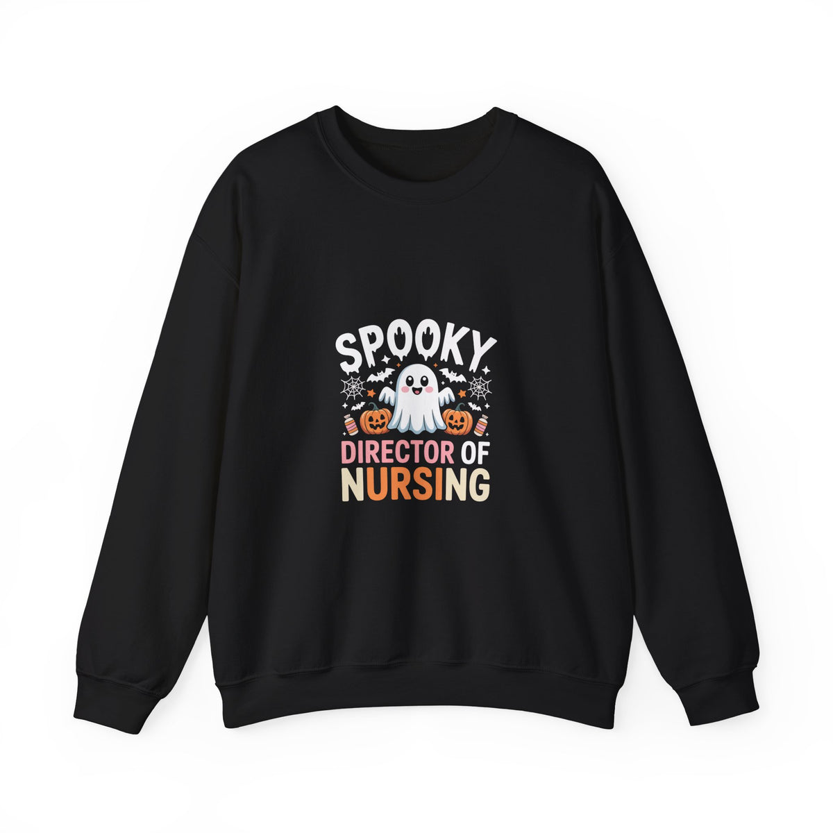 Nursing Director Crewneck Sweatshirt — Cute Halloween Pumpkin Nurse Design