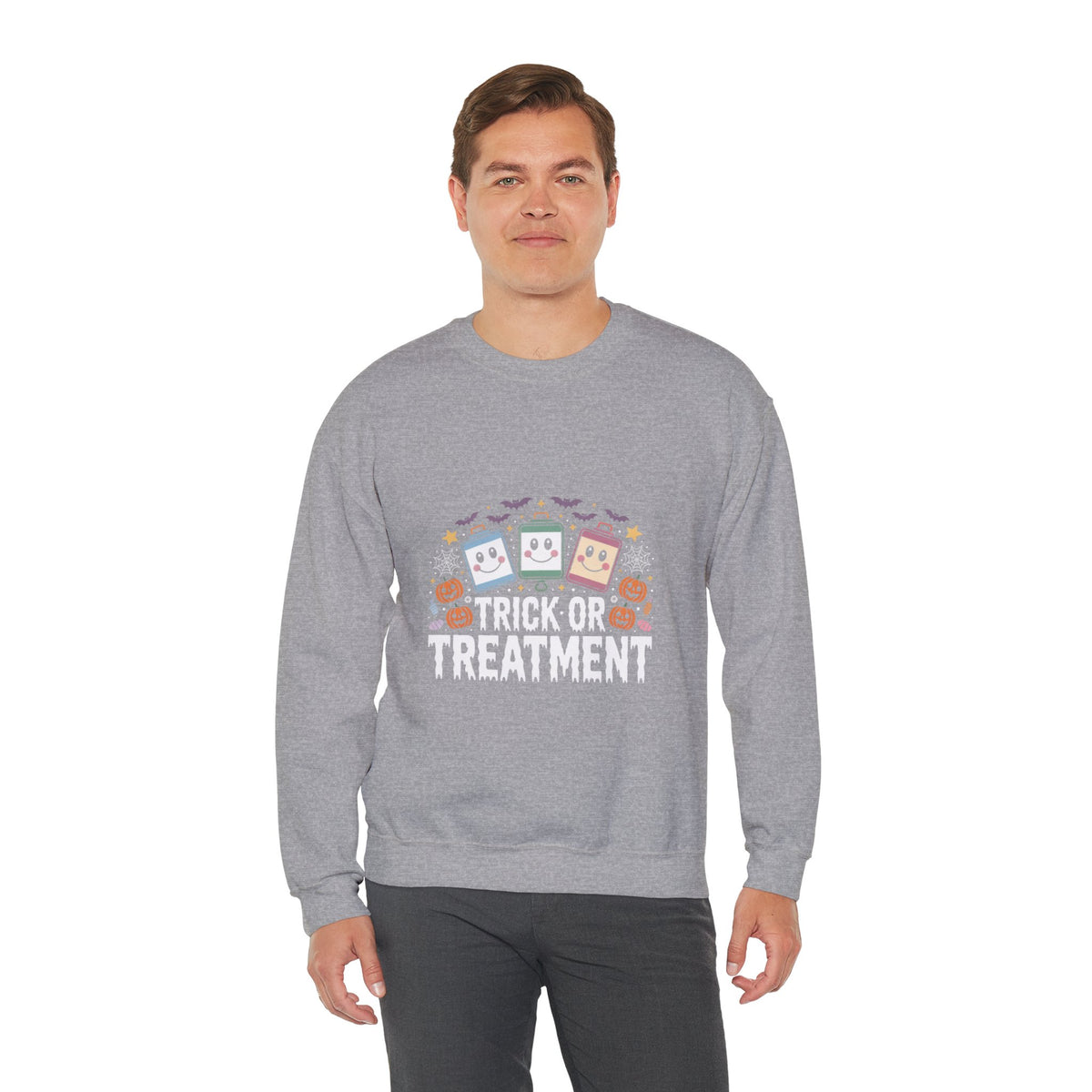 Halloween Candy Phone Sweatshirt — Cute Trick-or-Treat Graphic