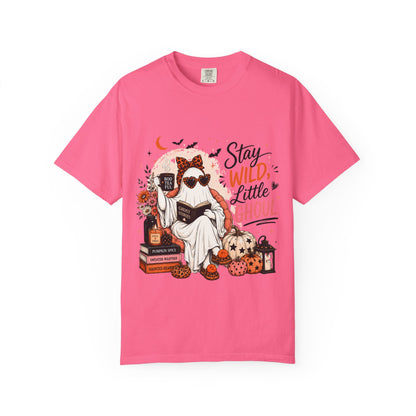 Stay Wild Little Ghoul T-Shirt — Cute Halloween Ghost Reading Design