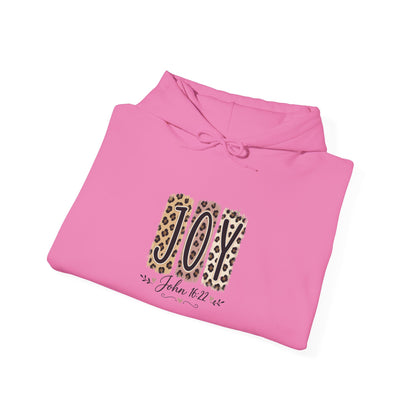 Joy Leopard Hoodie — Joy in the Season Graphic Pullover