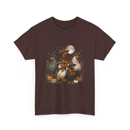 Halloween Chickens-Vintage Moon & Pumpkins