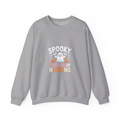 Nursing Director Crewneck Sweatshirt — Cute Halloween Pumpkin Nurse Design