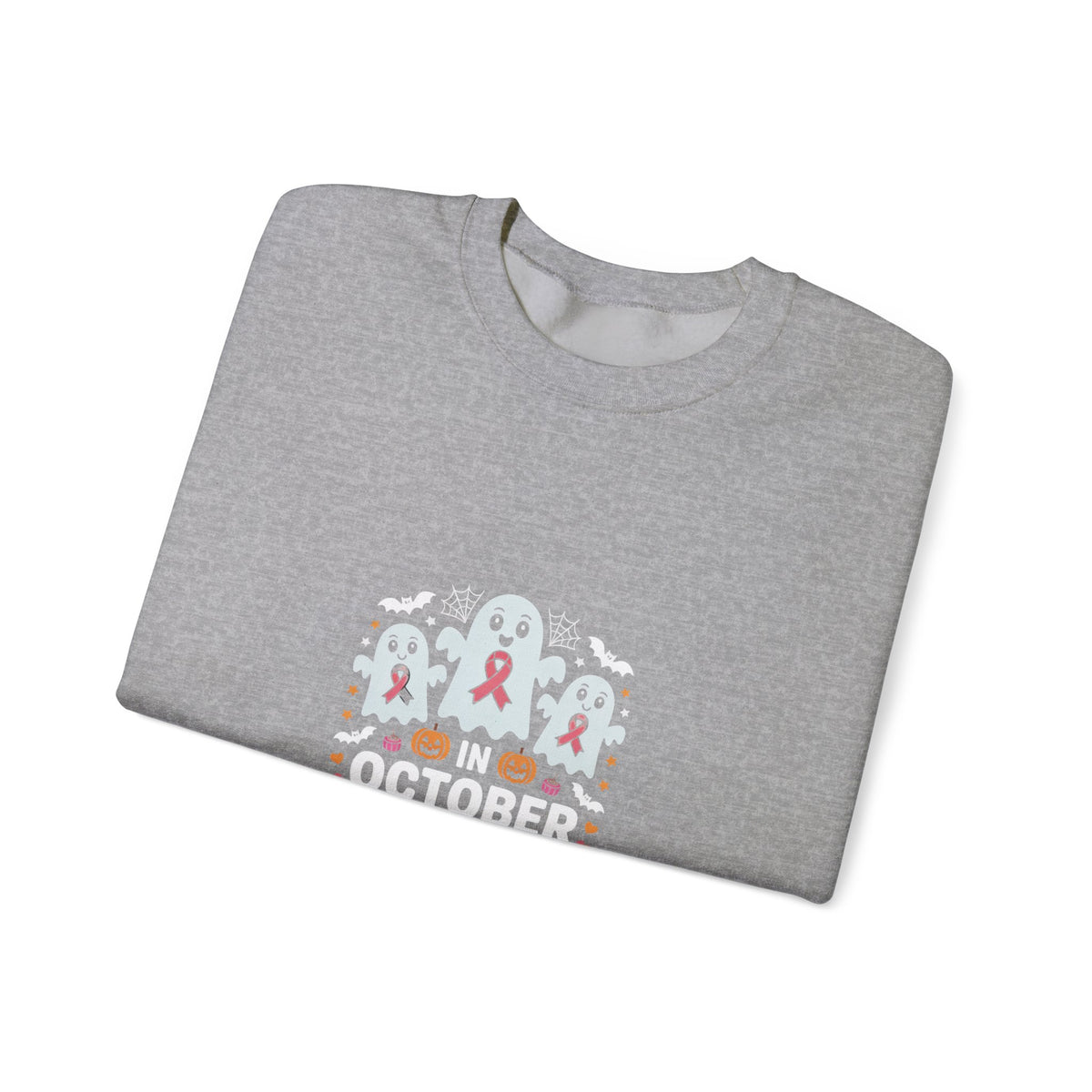 Breast Cancer Awareness Crewneck Sweatshirt — 'Think Pink' Ribbon Design