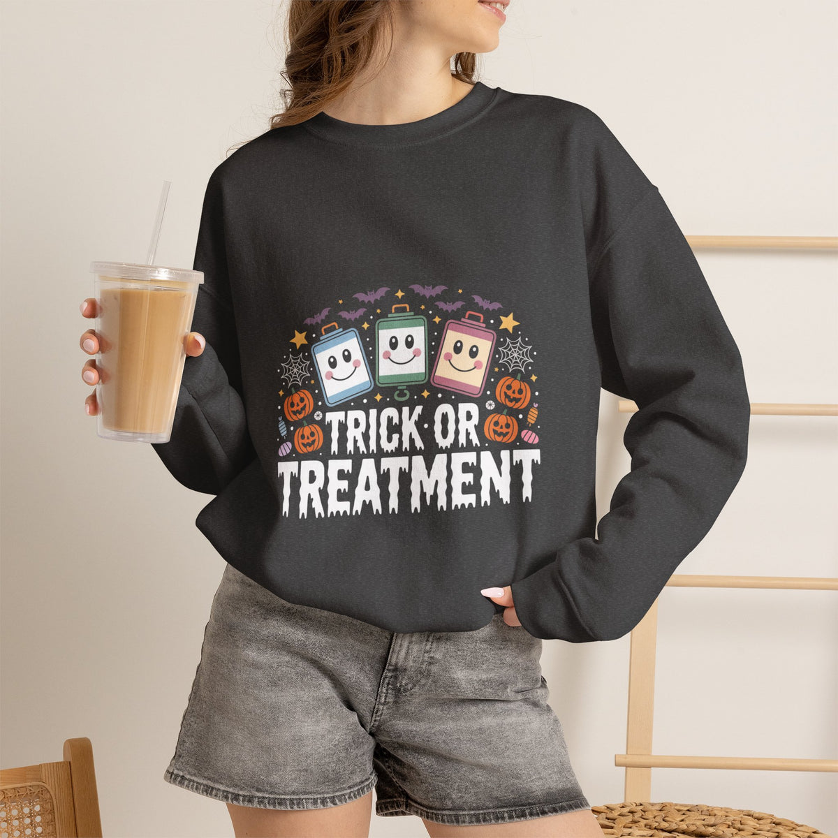 Halloween Candy Sweatshirt — Cute Trick-or-Treat Design