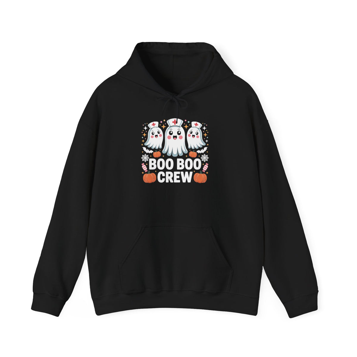 Halloween Ghost Hoodie with Pumpkins — Cute Spooky Fall Sweatshirt