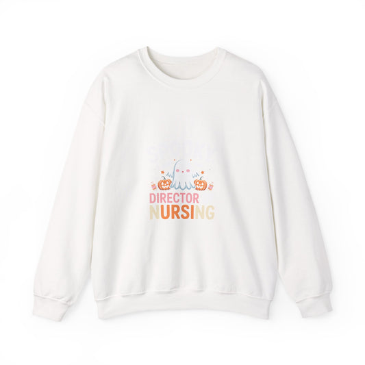 Nursing Director Crewneck Sweatshirt — Cute Halloween Pumpkin Nurse Design