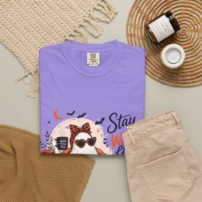 Stay Wild Little Ghoul T-Shirt — Cute Halloween Ghost Reading Design