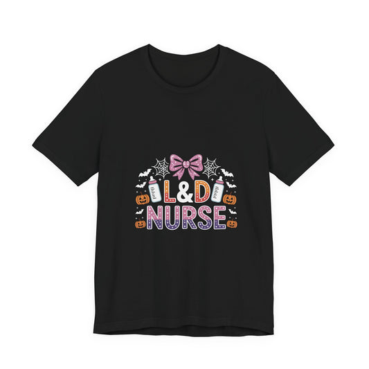 Halloween L D Nurse Tee — Cute Candy & Pumpkin Medical Shirt