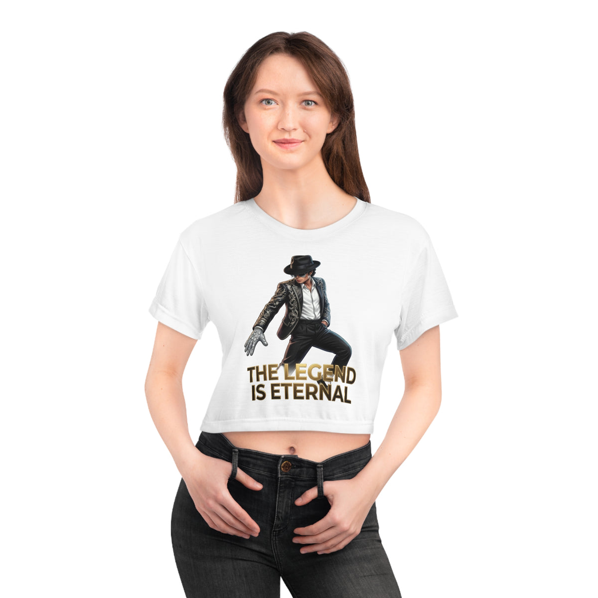 Crop Tee - 'The Legend Is Eternal' Retro Pop Icon Graphic