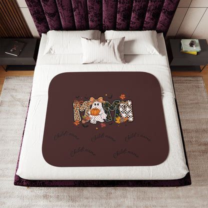 Halloween Mom Sherpa Blanket – Cozy Fall Family Throw
