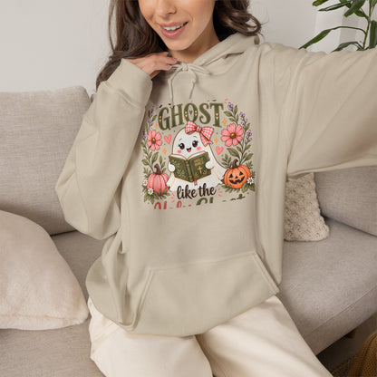 Ghost Like the Cool Kids Hoodie — Cute Pumpkin & Floral Halloween Sweatshirt
